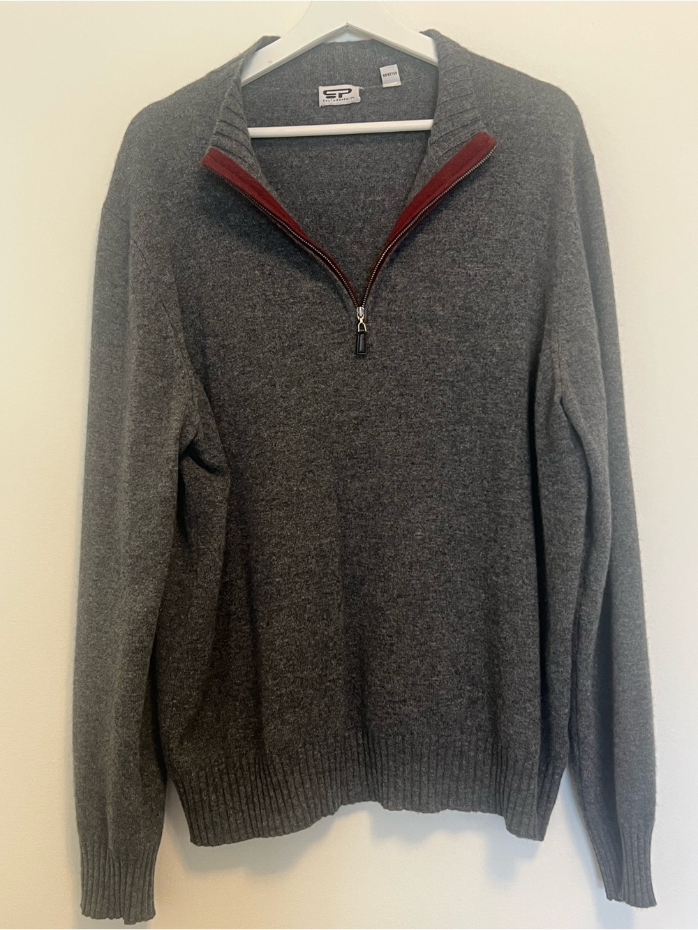 C.P. Company Half-Zip Sweater | Men’s Designer Knit‎ Pullover | Red Trim